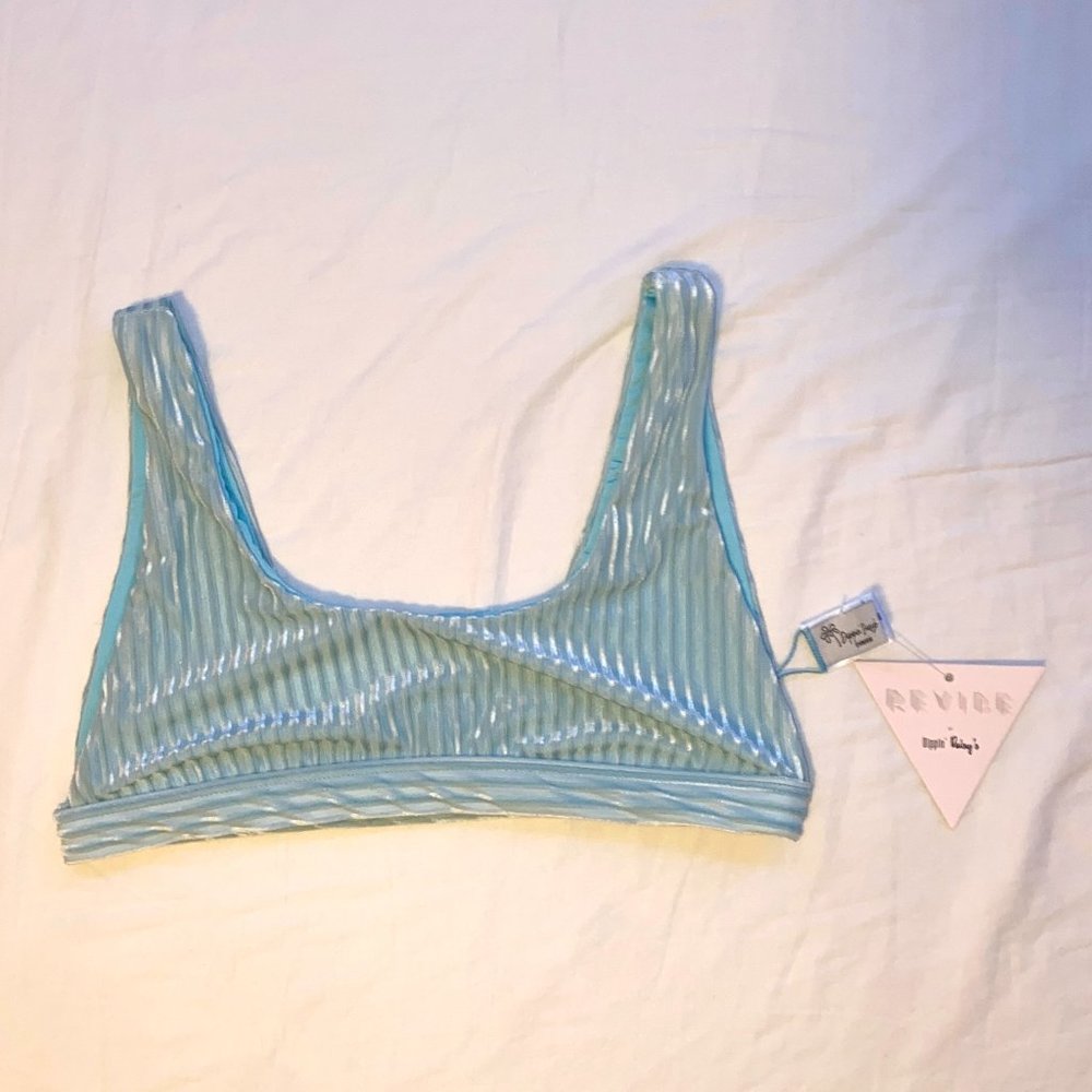 NWT Dippin' Daisy's Light Blue Festival Bikini Top